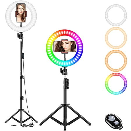 10-Inch Selfie Ring Light Rgb Led Ring Light With Tripod And Mobile Phone Holder Anchor Light