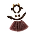 thumbnail image 3 of Conjunto de orejas y cola de vaca, lindos accesorios de disfraz para niñas y niños, diadema para las fiestas 4 piezas, 3 of 9