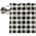 thumbnail image 5 of 3 Piece Western Texas Country Star Berry Check Kitchen Curtains, Tier and Valance Rod Pocket Window Curtains Set Black White Plaid Cafe Curtains for Kitchen Window Treatment 54X18in+27x24in×2, 5 of 5