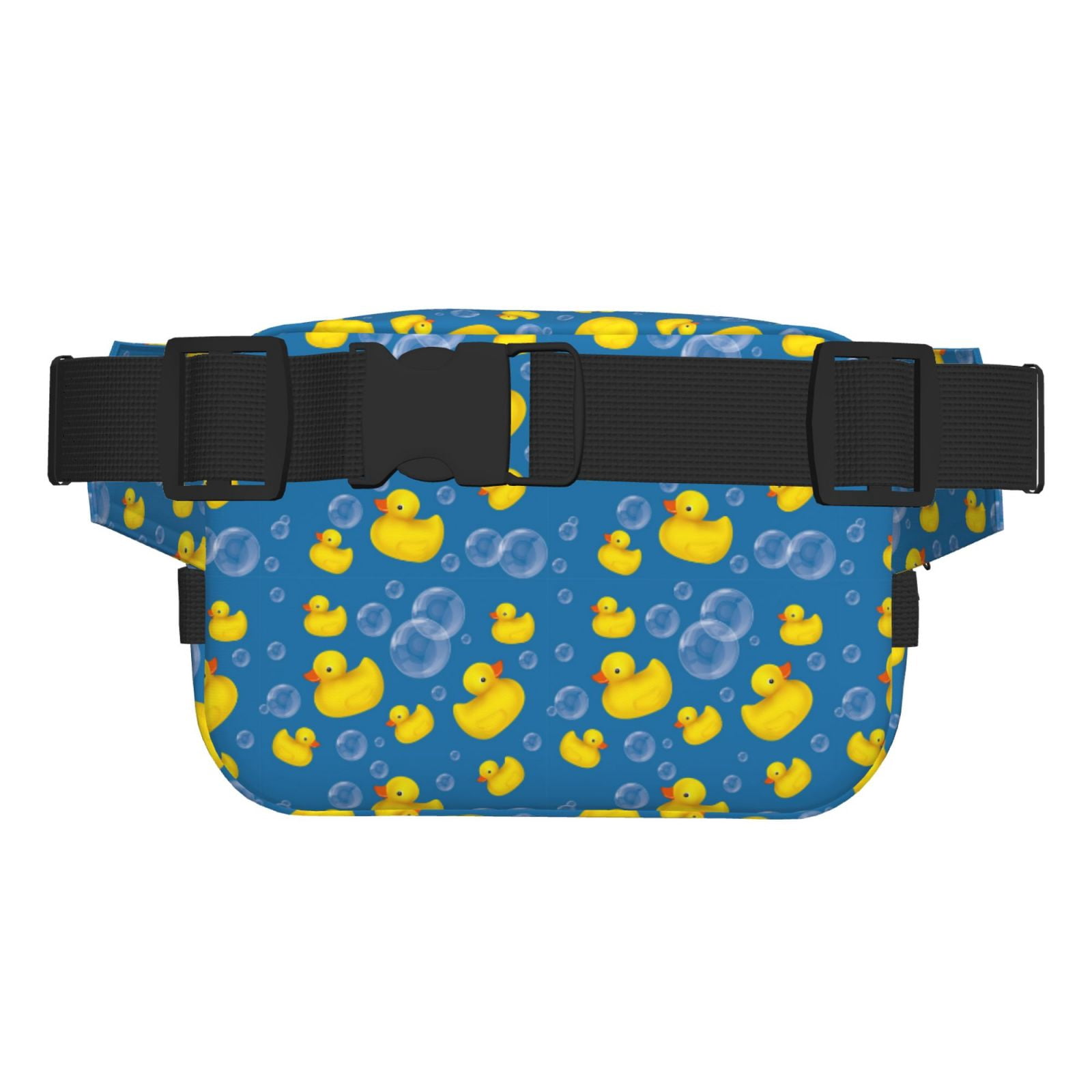 Picia Rubber Duck Print Square Double-Layer Waist Bag Mini Adjustable Waist Belt Bag Exercise Running Travel Hiking