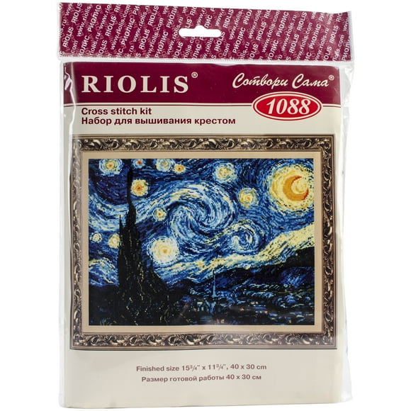 Riolis Counted Cross Stitch Kit 15.75"X11.75"-Starry Night-Van Gogh's (14 Count)