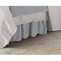 HiEnd Accents Gathered Heather Blue Washed Velvet Bedskirt, Twin
