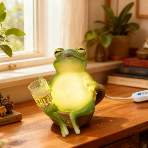 Creative 3D Drunk Frog Desk Lamp Portable USB Operated Night Lamp for Bedroom Dorm Decor Christmas Birthday Gift