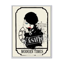 Designart 'Style Passion Life Fashion Woman VII' Vintage Framed Canvas Wall Art Print