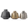 thumbnail image 6 of 11" Dark Gray Geometric Organic Stripe Round Aluminum Table Vase, 6 of 8