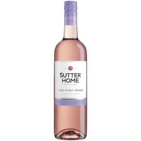Sutter Home Pink Pinot Grigio, California White Wine, 750 ml Bottle, 13.5% ABV