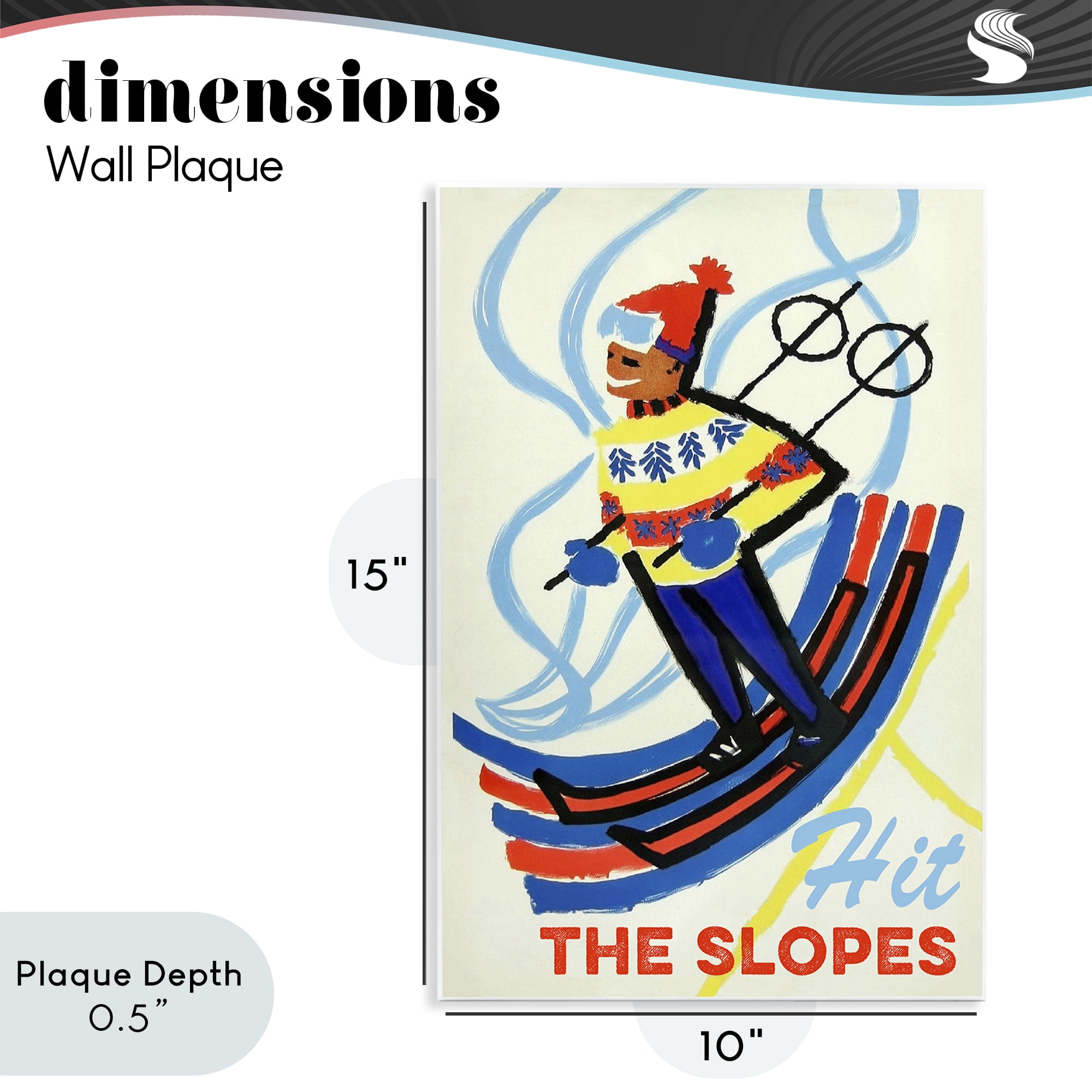 Stupell Industries Vintage Hit The Slopes Wall Plaque Art, design by Grotto Studios
