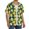thumbnail image 4 of Xecao offers the Lemon for Men's Casual Short-sleeved Shirt, a button-up collared shirt with a pocket, perfect for beach vacations and yacht travel in the XX-Large size., 4 of 7