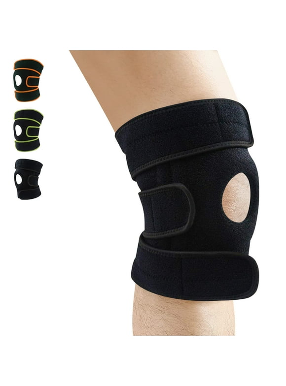 Knee Brace for Men and Women, Adjustable Knee Brace Support, Compression Sleeve for Meniscus Tear, ACL, Arthritis, Joint Pain, Runner, Sport, Black