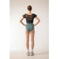 thumbnail image 3 of Slemon Adult Ballet Leotards for Women Short Sleeve Scoop Neck Lace Gymnastics Dance, 3 of 8