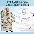 thumbnail image 4 of Oversized Wearable Blanket Hoodie,Brown Mushroom Label Light Pattern Sherpa Blanket Hoodie with Super Pockets,Super Warm Fuzzy Pullover for Women & Men, 4 of 6