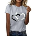 thumbnail image 5 of Craaazy Women's Love Heart Printed T-shirt Round Neck Short Sleeved Sunmmer Tops Gifts, 5 of 5