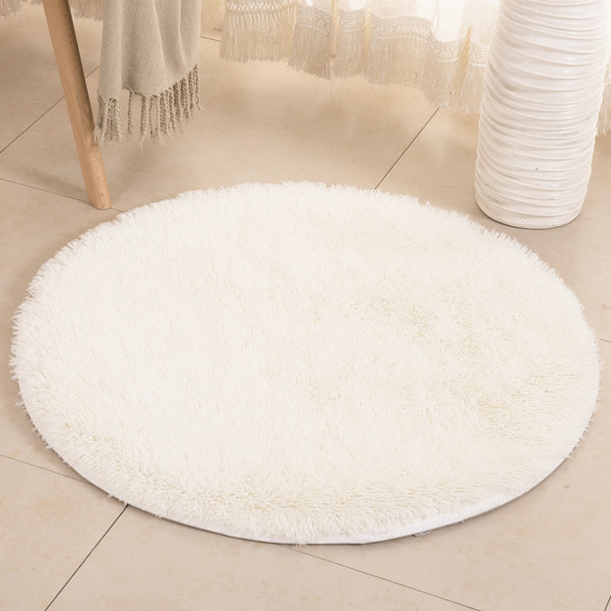 American Cool Skull Non-Slip Circular Area Rugs Kitchen Floor Mat Washable Floor Carpet for High Chair Bedroom Living Room Study Playing Round Area Rug 3 Feet 