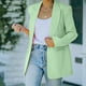 thumbnail image 2 of Gibobby Blazer de mujer chamarra ligera para mujer con manga larga chaquetas de negocios(Verde de menta,XG), 2 of 5