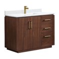 thumbnail image 2 of Vinnova San 42" Single Sink Wood Bath Vanity with Grain Stone in Natural Walnut, 2 of 16