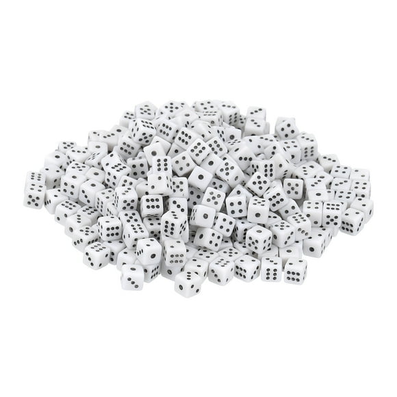 300Pack Mini Dados, 5mm/0.2" Acrílico Pequeños Dados Cuadrados de Seis Caras a Granel para Juegos de Mesa y Actividades de Fiesta, Blanco/Negro