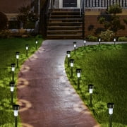 Qishi Solar Garden Lights, 12pack Solar Lights Outdoor - Waterproof, Stainless Steel Outdoor Solar Lights, LED Solar Powered Landscape Lighting for Yard Patio Landscape In-Ground Spike Pathway