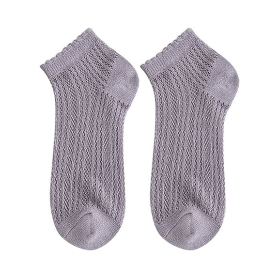 XIEULQP Compression Socks for Women Solid Color Light Mesh Breathable Comfortable Spring Summer Thin Short Socks, Womens Socks Purple