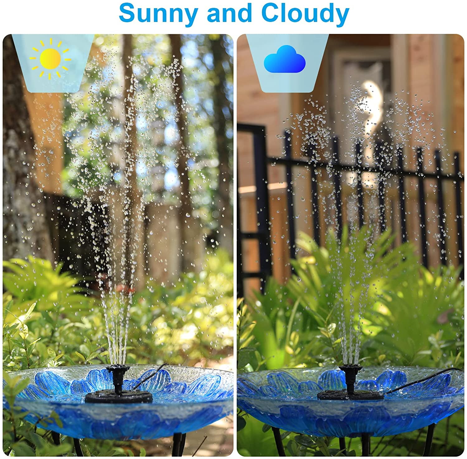 AISITIN 10W Solar Fountain Pump with Multiple Nozzles, DIY Water Feature Kit for Outdoor with Pipe, Solar Powered Water Fountain Pump for Bird Bath, Garden, Ponds, Fish Tank and Aquarium