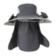 thumbnail image 4 of Sombrero de protección solar jinwen con ventiladores solares ala ancha Gris oscuro para viajes jardinería, 4 of 8