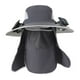 thumbnail image 4 of Sombrero de pescador de ala ancha con dos ventiladores solares y ventilador personal de enfriamiento para hombre Gris oscuro, 4 of 9