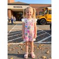 thumbnail image 3 of RUINIXCW Toddler Baby Girls Back to School Outfits Kids Kindergarten Outfits First Day of School Outfit Fly Sleeve Shirt Tops Adjustable Strap Overall Shorts Set Toddler Girls Summer Clothes, 3 of 9