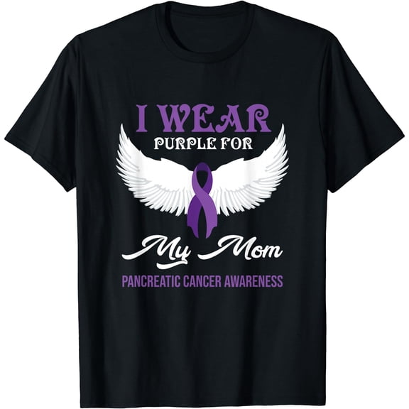I Wear Purple For My Mom Pancreatic Cancer Awareness T-Shirt