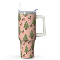 40oz Snowman Tumbler with Lid and Straw Handle Leak Proof Stainless Steel Cup Christmas Gifts for Women Men