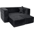 thumbnail image 2 of Sofá modular infantil para dormitorio o sala de juegos de niños pequeños y bebés, incluye almohadas (marfil),Marfil, 2 of 2
