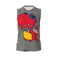 thumbnail image 6 of Lsque Dinosaur Super Hero Cartoon Print Men's Cotton Blend Sleeveless Muscle Shirts (S-3XL)- Moisture Wicking, Odor Protection, UPF 30+,XX-Large, 6 of 8
