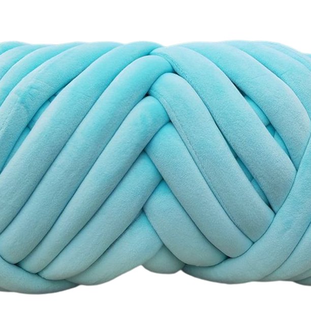 Hilo De Algodón Chunky Yarn DIY Slipper Bag Spinning Hilo Hilo Anti-pilling para Tejido (Azul) Likrtyny Libre de BPA