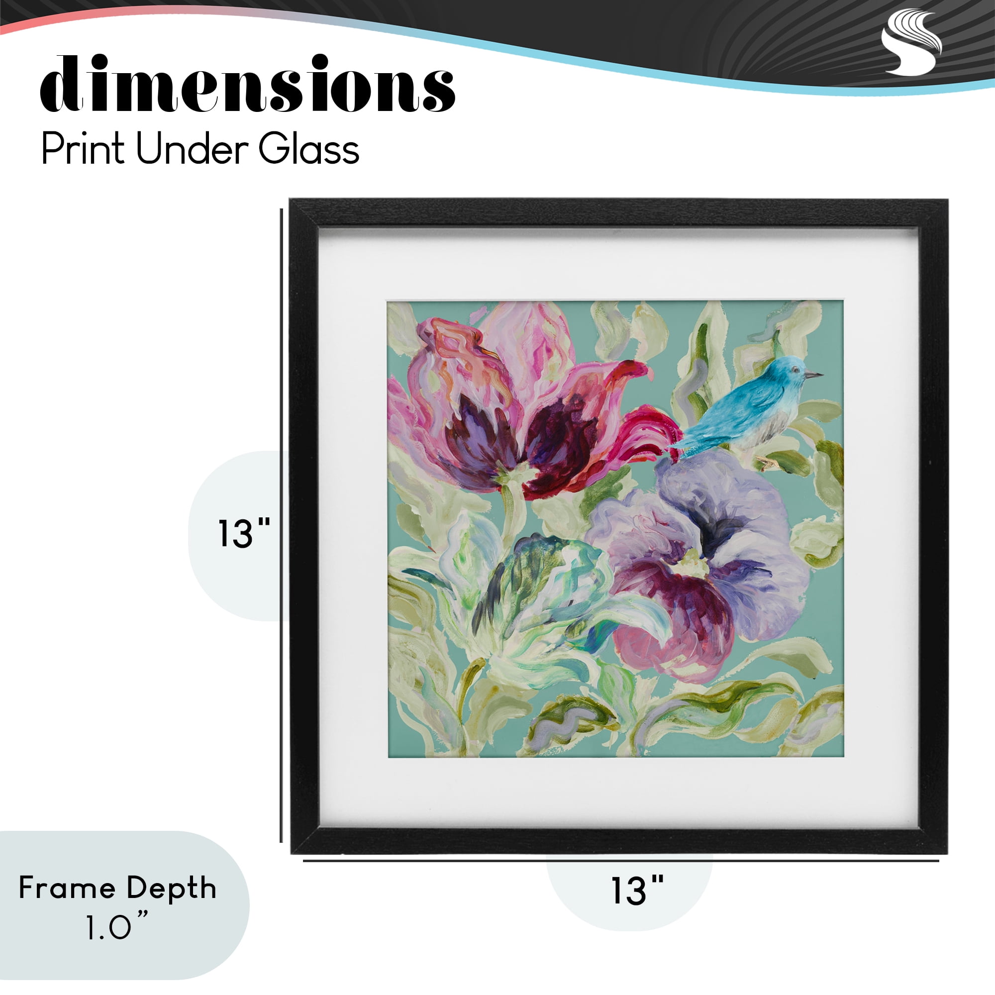 Stupell Industries Lyrical Garden Strokes Black Framed Print Under Glass, design by Lanie Loreth