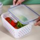thumbnail image 5 of Caja de almacenamiento de frutas y verduras Warkul con cesta de drenaje, filtro de agua, buen sellado, mantiene la frescura, caja de almacenamiento multifuncional, suministros para el hogar, 5 of 8