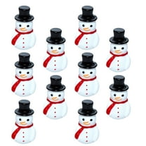 YEAHIBABY Christmas Village Accessories Snowman 10Pcs Black Resin Simulation Character Model for Home Decor