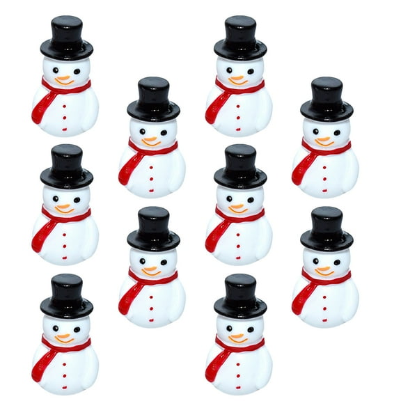 YEAHIBABY Christmas Village Accessories Snowman 10Pcs Black Resin Simulation Character Model for Home Decor