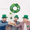 thumbnail image 4 of SeekLGT Green St Patricks Day Door Wreath Decorative Garland Safe Material Round Wall Hanging for Home Patio Garden, 4 of 7