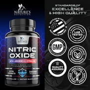 Nitric Oxide Booster Extra Strength - 3X Strength L-Arginine & Citrulline Supplement - Best Nitric Oxide Supplements for Men - Supports Muscle, Heart Health, Energy - Bottled in USA - 60 Capsules