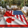 thumbnail image 2 of Red Blue American Flag Outdoor Rug for Patio/Deck/Porch, Non-Slip Large Area Rug 3 x 5 Ft, Modern Maple Leaf Indoor Outdoor Rugs Washable Area Rugs, Reversible Camping Rug Carpet Runner, 2 of 8