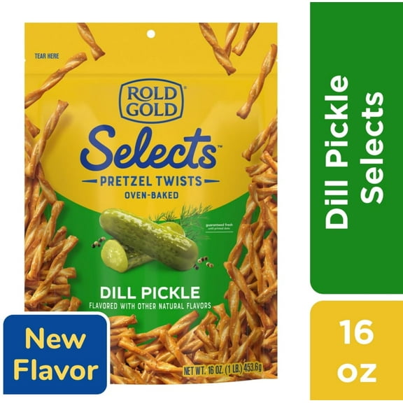 Pack of 2 Rold Gold Selects Dill Pickle Pretzels Twists, 16 oz (Package May Vary)