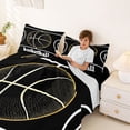 thumbnail image 3 of Castle Fairy Sport Basketball King Sheets 4pcs, Black White Gold Bedding,1 Fitted Sheet, 1 Flat Sheet and 2 Pillowcases, 3 of 6