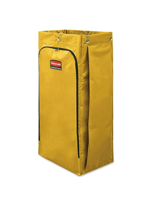 Rubbermaid Commercial 1966881 34 Gallon 17.5 in. x 33 in. Vinyl Cleaning Cart Bag - Yellow