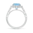 thumbnail image 2 of Angara Natural 1.95 Ct. Aquamarine with Diamond Halo Ring in 14K White Gold for Women (Ring Size: 3), 2 of 9