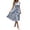 A-Blue977, variant on Women's Tie Shoulder Gingham Dress Round Neck Smocked Waist Summer Casual Midi Dress