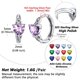 thumbnail image 5 of Pendientes de aro de plata de ley con piedras natales Silvora para mujer. Diamantes creados. Delicada joya de regalo para cumpleaños o Navidad, 5 of 8