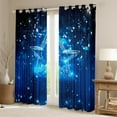 thumbnail image 2 of Black and Neon Blue Curtains Ombre Striped Window Curtains for Bedroom Living Room,Galaxy Stars Glitter Curtains & Drapes 2 Panels 42"Wx90"L, 2 of 6