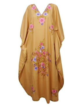 Mogul Women Caftan Dress Boho Hippie Maxi Embellished Coverup Evening Gown 3XL