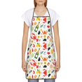 thumbnail image 2 of Naloa 1Pack Adjustable Bib Apron Waterdrop Resistant Cooking Kitchen Aprons for Women Men Chef, Crabs Shrimps Print, 2 of 5
