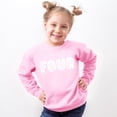 thumbnail image 3 of Floral 4th Birthday Girl Fourth Birthday Sweatshirt for Girls Pink Sweatshirt 3T, 3 of 4