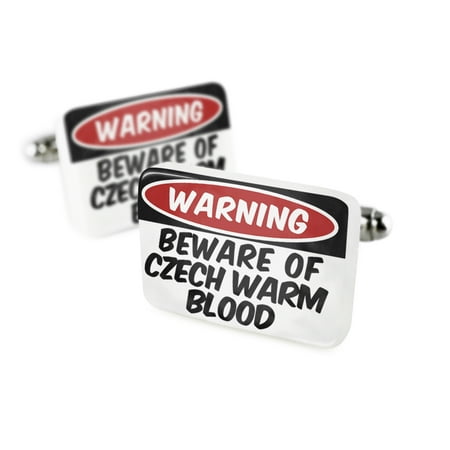 Cufflinks Beware of the Czech warm blood, HorsePorcelain Ceramic NEONBLOND