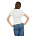 thumbnail image 5 of Forever 21 Women’s Collared Button Down Top with Ruffle Hem, Cinched Fit, White, XS, 5 of 7